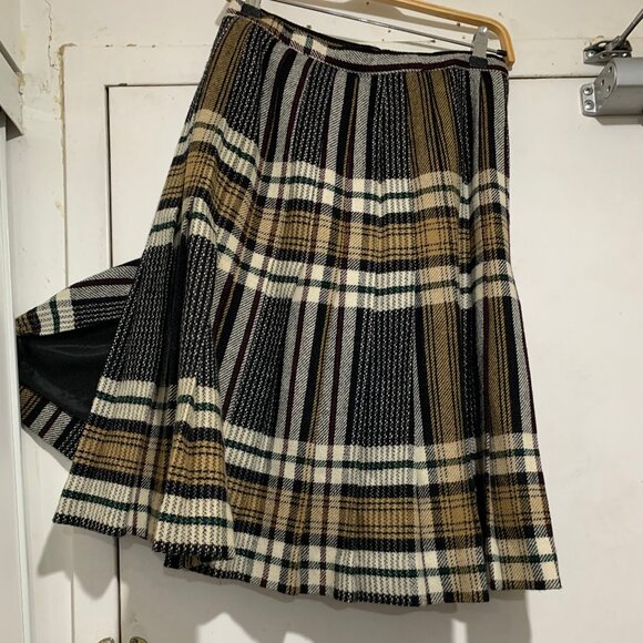 VINTAGE HENRY WHITE DUBLIN WOOL PLAID PLEATED KILT SKIRTS SIZE 10 - Picture 6 of 7